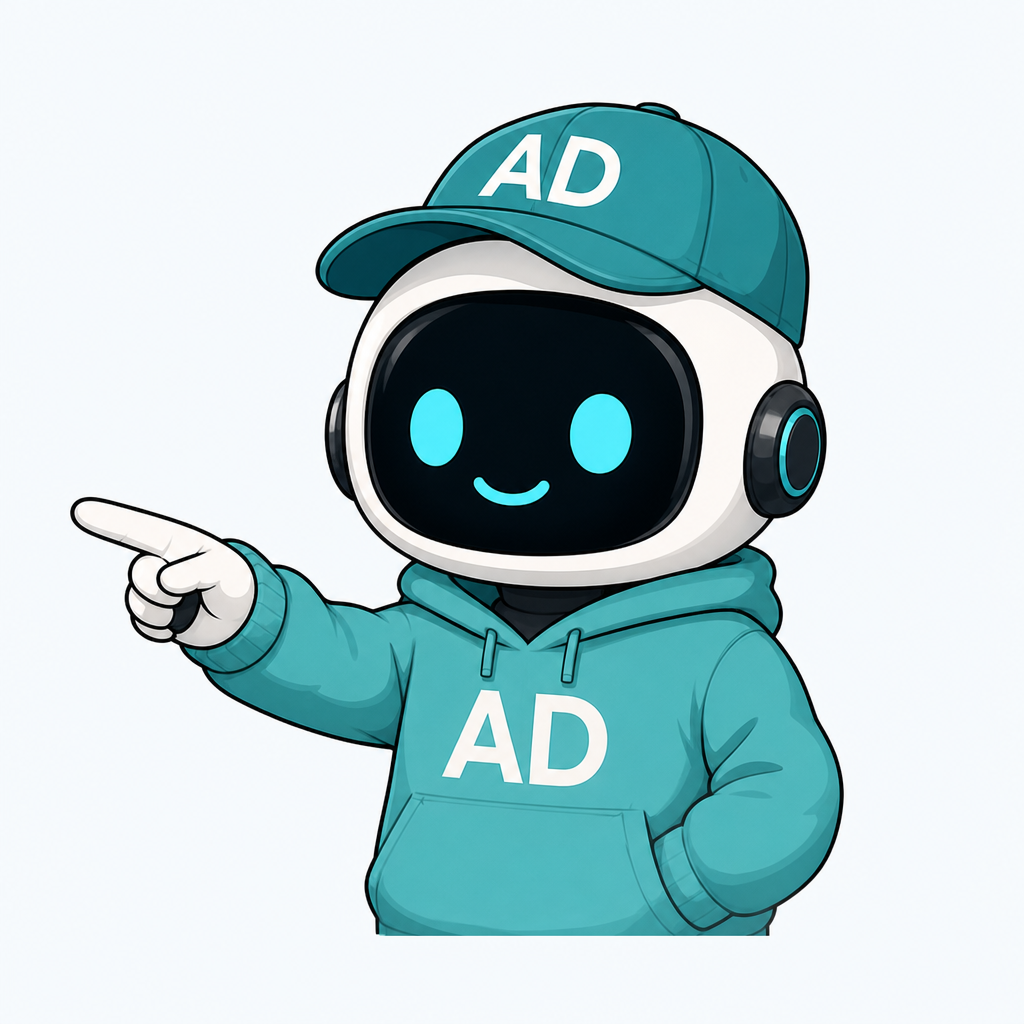 AD, el AI sidekick de Ariel Di Stefano, señalando